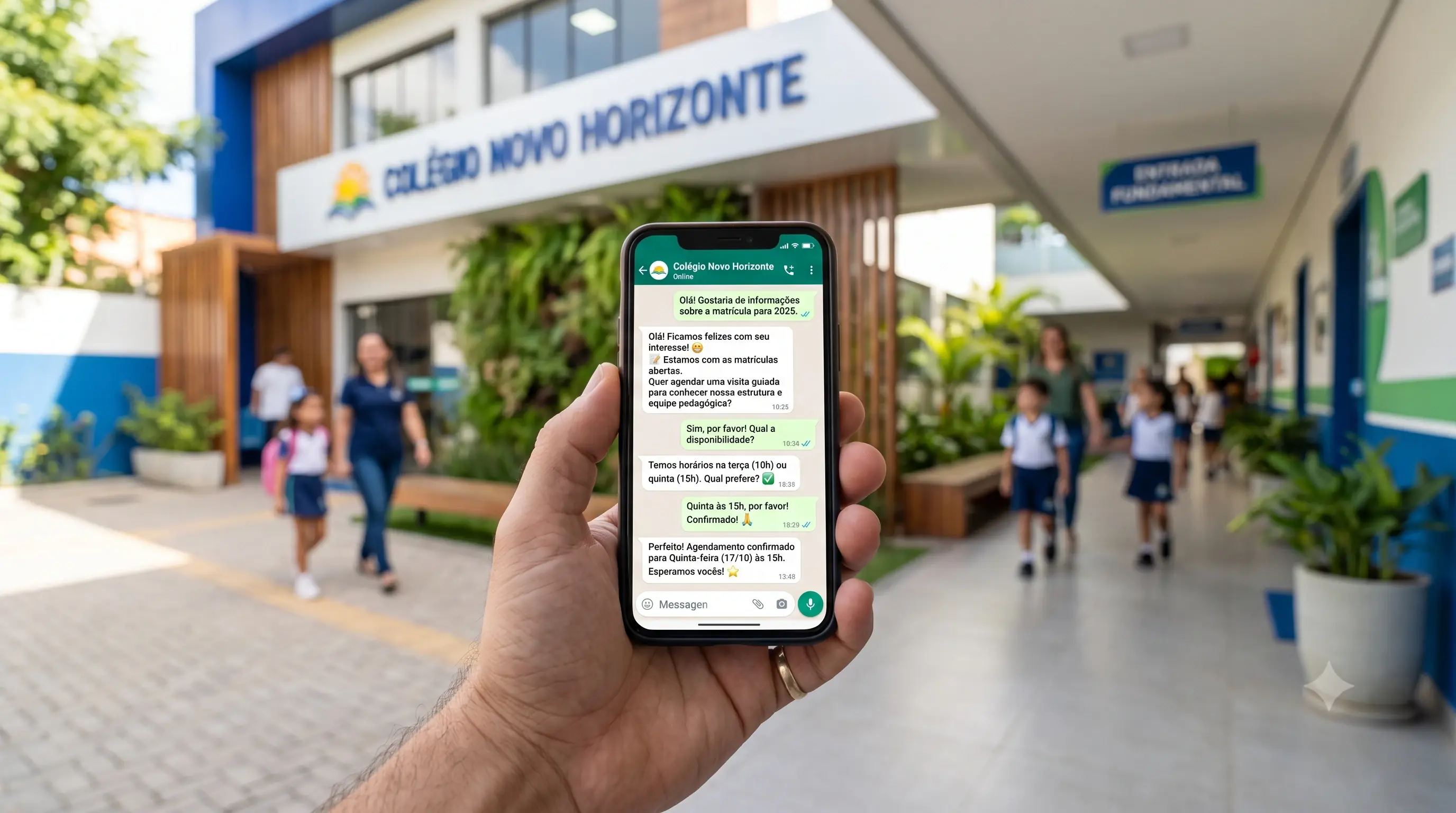 Automação de WhatsApp para Escolas e Colégios: mais matrículas no processo seletivo e comunicação organizada com pais